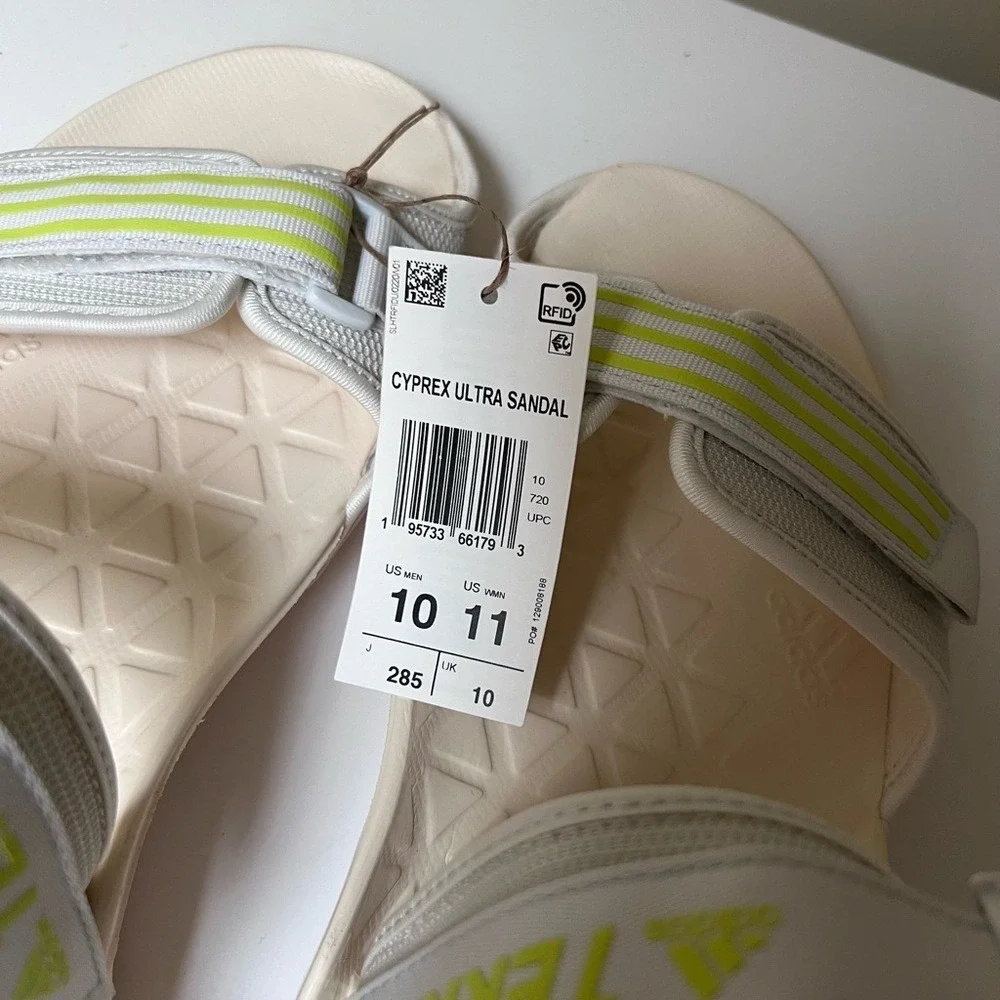 Adidas Terrex Cyprex Ultra DLX Sandals Wonder White Pulse Lime GZ9208 Mens 10